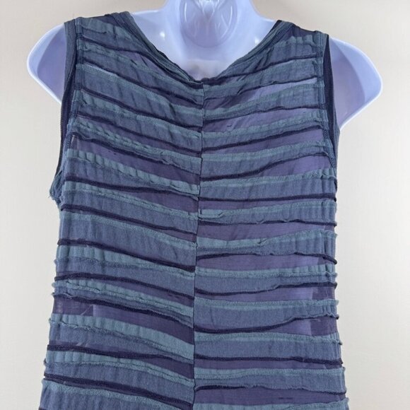 Cut Loose Lagenlook Textured Cotton Blend Bluish Gray Sleeveless Dress Size XS - Picture 7 of 13